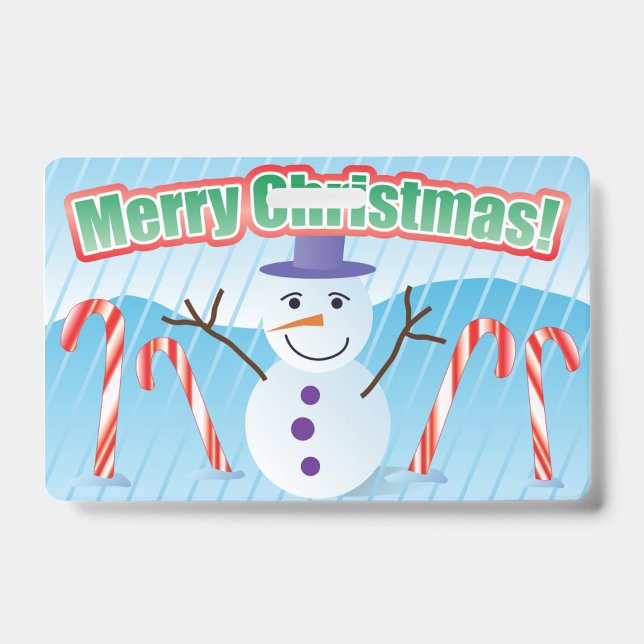 MERRY CHRISTMAS SNOWMAN AUSWEIS (Vorderseite)