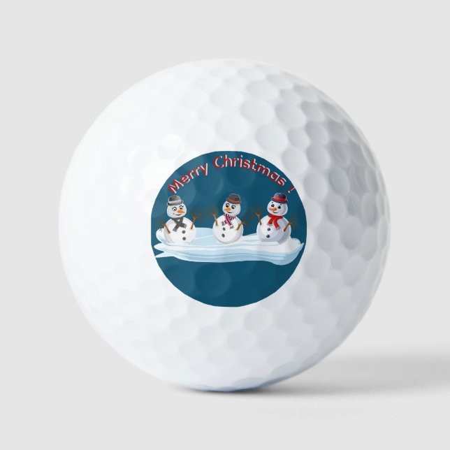 Merry Christmas snowman custom text Golfball (Vorderseite)