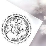 MERRY CHRISTMAS Snowman Familienname Rücksendeadre Gummistempel<br><div class="desc">Erstellen Sie Ihre eigene MERRY CHRISTMAS Snowman Familienname Rücksendeadresse Gummi Briefmarke. Einfach mit Ihrer eigenen Weihnachtsbotschaft, Familienname und Rücksendeadresse personalisieren. Eine weitere Anpassung kann durch das Editieren mit dem Designwerkzeug erreicht werden. Auch macht ein großartiges Weihnachtsgeschenk. Wir wünschen Ihnen ein frohes Weihnachtsfest und ein gesundes und erfolgreiches Neues Jahr! Gute...</div>