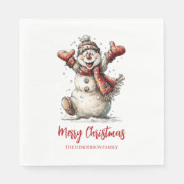 Merry Christmas Snowman  Serviette