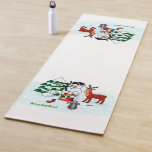 Merry Christmas! Snowman with Friends Yogamatte<br><div class="desc">Merry Christmas! Snowman with Friends - Baby Polar Bear,  Birds,  Moose,  Rabbit,    ~~~ colored pencil drawing by Krisi ArtKSZP ~~~ Store Category >>> Merry Christmas for Kids >>> Snowman with Friends</div>