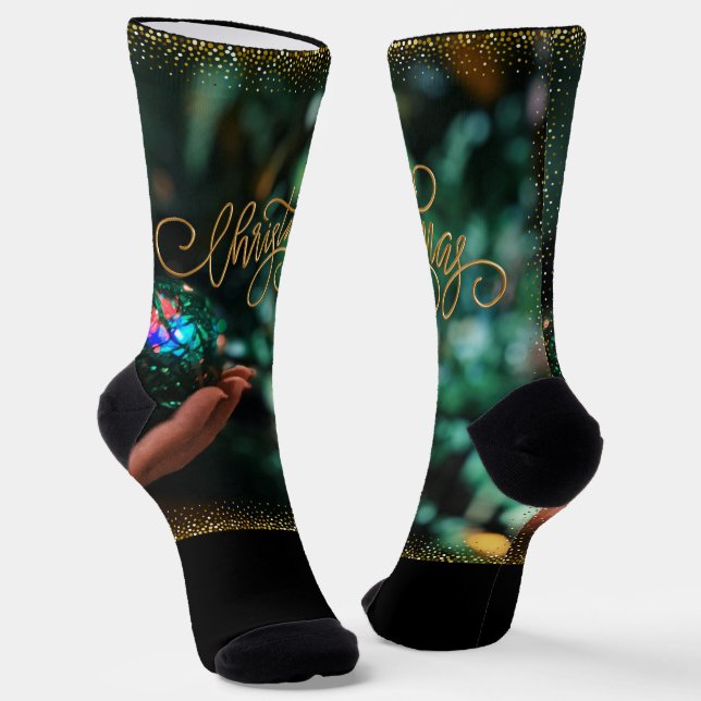 Merry Christmas Socken (Gewinkelt)