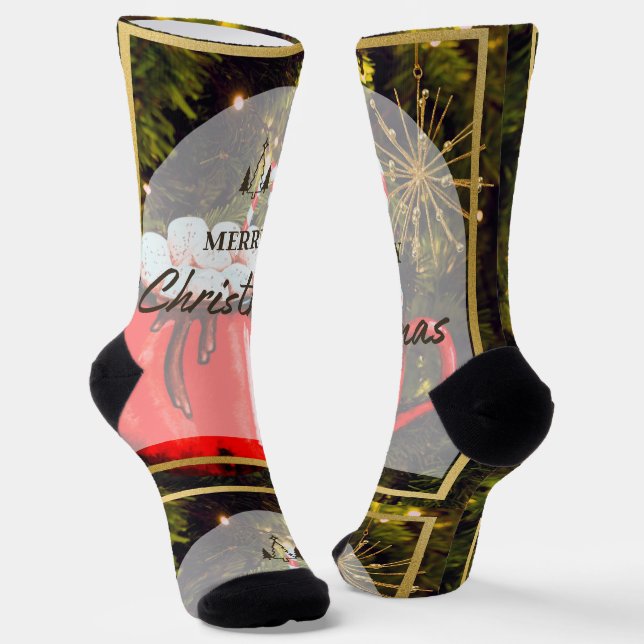 Merry Christmas Socken (Gewinkelt)