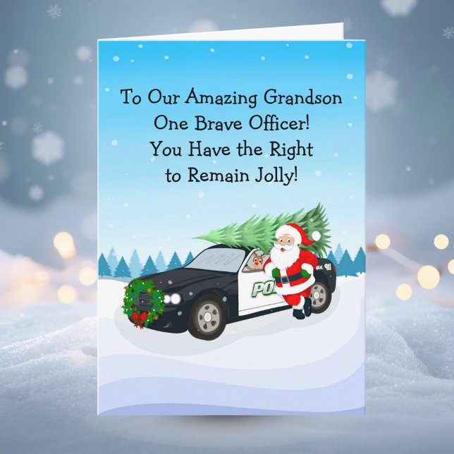 Merry Christmas Son Police Officer Santa Cop Car Karte (Von Creator hochgeladen)