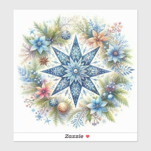 MERRY CHRISTMAS STAR AUFKLEBER (Blatt)