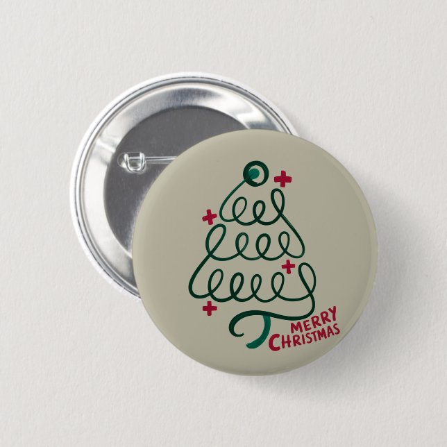 Merry Christmas Stethoscope CNA Medical Worker Button (Vorne & Hinten)