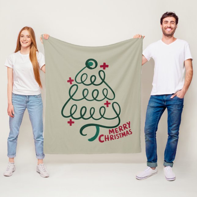 Merry Christmas Stethoscope CNA Medical Worker Fleecedecke (Beispiel)