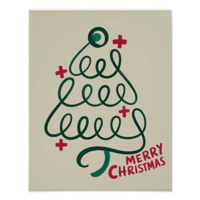 Merry Christmas Stethoscope CNA Medical Worker Fotodruck (Vorne)