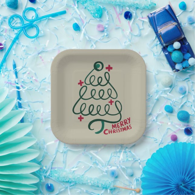 Merry Christmas Stethoscope CNA Medical Worker Pappteller (Party)