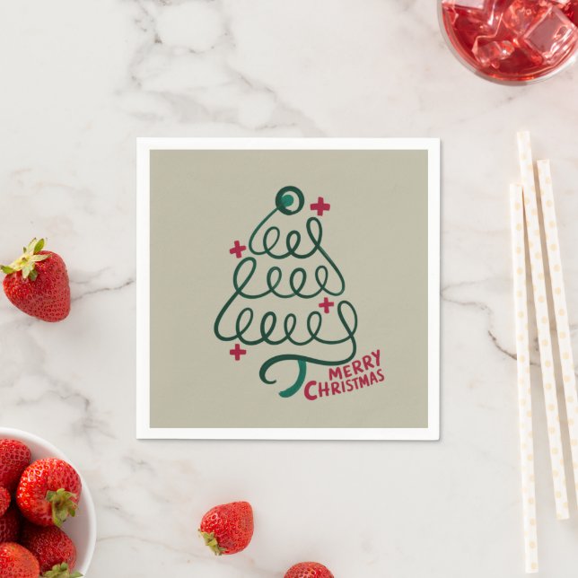Merry Christmas Stethoscope CNA Medical Worker Serviette (Beispiel)