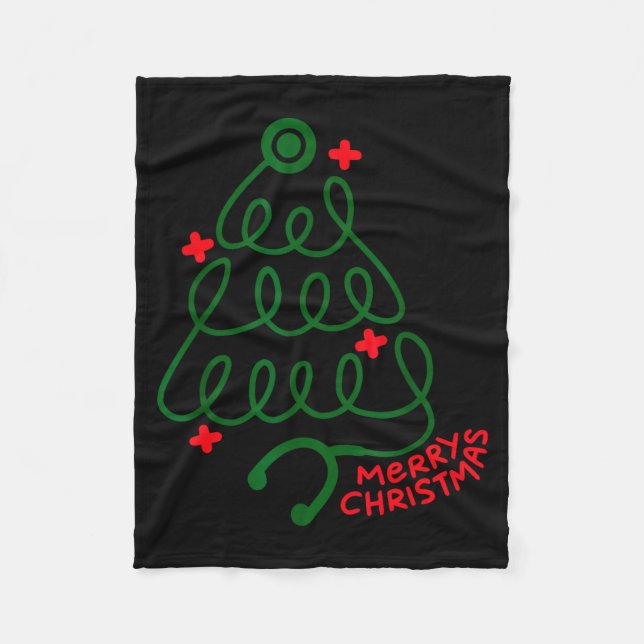 Merry Christmas Stethoscope Nurse Cna Xmas Holiday Fleecedecke (Vorderseite)