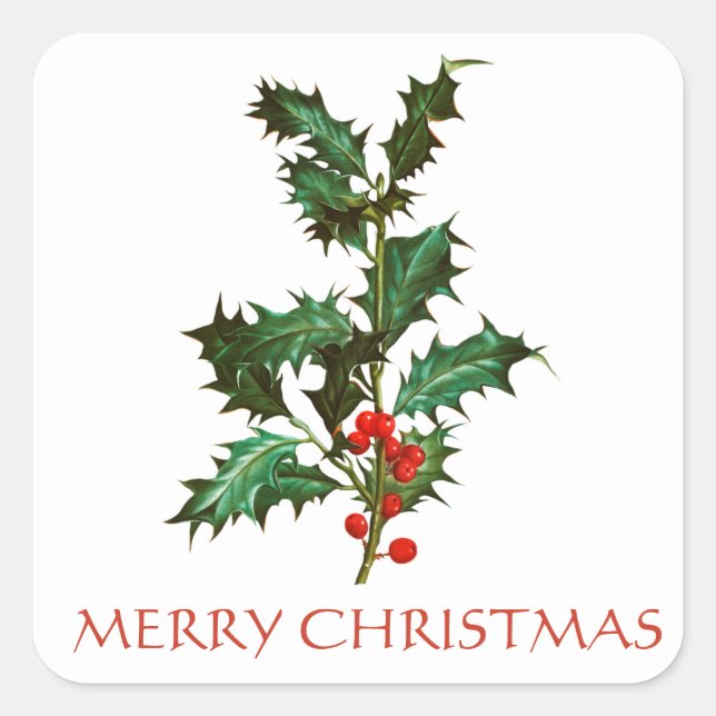 MERRY CHRISTMAS STICKER SCEAL ENVELOPPE VINTAGE (Devant)