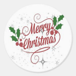 Merry christmas stickervel runder aufkleber
