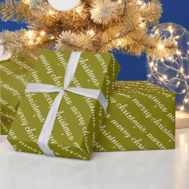 MERRY CHRISTMAS STILVOLLE MODERNE OLIVENFARBGIFTE GESCHENKPAPIER