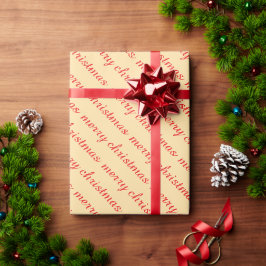 MERRY CHRISTMAS STYLISH MODERN BEIGE FARBGIFTS GESCHENKPAPIER
