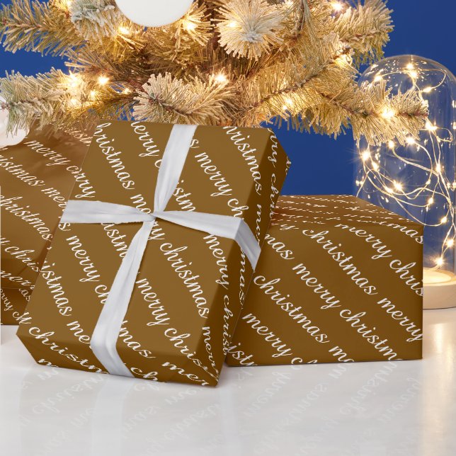 MERRY CHRISTMAS STYLISH MODERN BROWN COLOR GIFTS GESCHENKPAPIER (Feiertage)