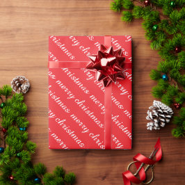 MERRY CHRISTMAS STYLISH MODERN CLASSIC RED GIFTS GESCHENKPAPIER