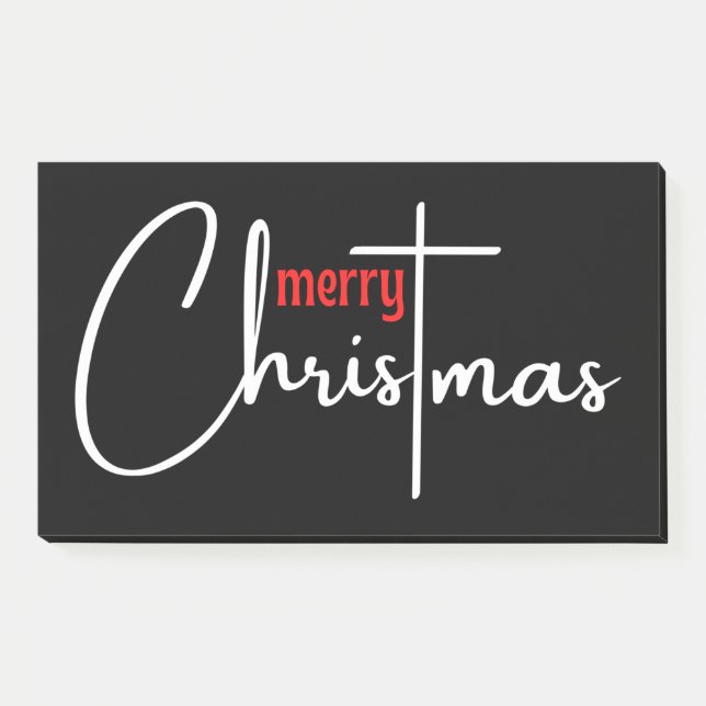 Merry Christmas T-Shirt Post-it Klebezettel (Vorderseite)