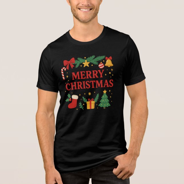 Merry Christmas T-Shirt Tri-Blend Shirt (Vorderseite)