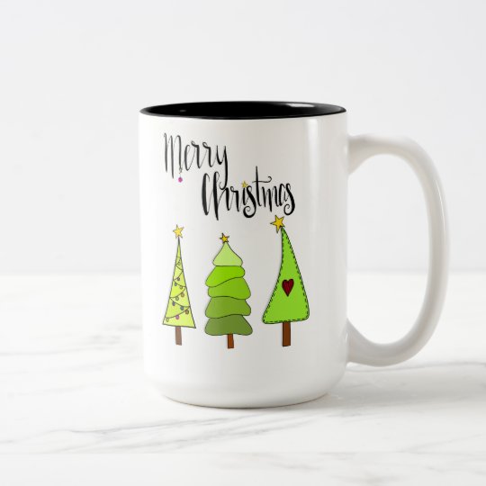 Merry Christmas Tannenbaum Zweifarbige Tasse