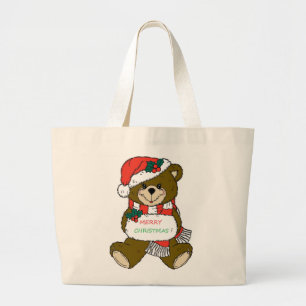 "MERRY CHRISTMAS" TEDDY BEAR JUMBO STOFFBEUTEL