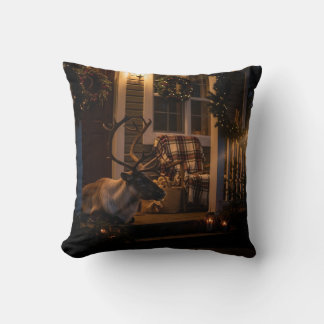 Merry Christmas Throw Pillow –  Reindeer  Kissen