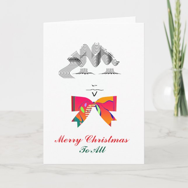 Merry Christmas To All Lady Caricature Karte (Vorderseite)