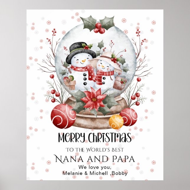 Merry Christmas To The World's Best Grandparents  Poster (Vorne)