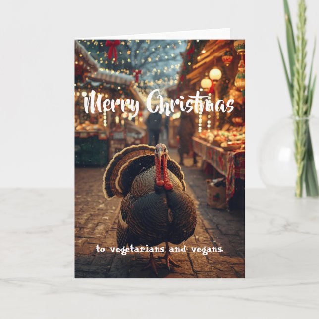 Merry Christmas to vegetarians and vegans. Karte (Vorderseite)
