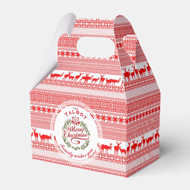 MERRY CHRISTMAS Traditionelle Name Gevor Box Gable Geschenkschachtel (Vorderseite)