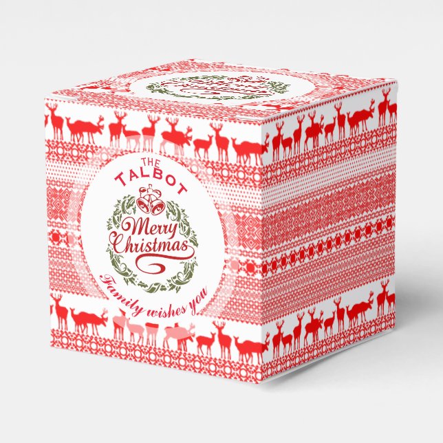 MERRY CHRISTMAS Traditionelle personalisierte Gefä Geschenkschachtel (Vorderseite)