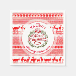 MERRY CHRISTMAS Traditionelles personalisiertes P Serviette