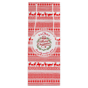 MERRY CHRISTMAS Traditionelles personalisiertes We Geschenktüte Für Weinflaschen
