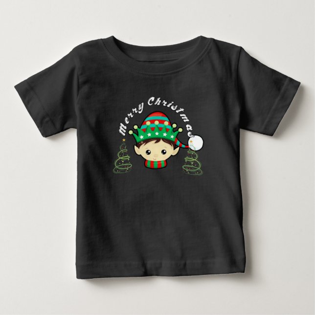Merry Christmas tree and fairy  Baby T-shirt (Vorderseite)