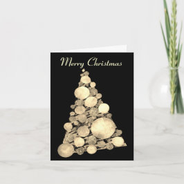 Merry Christmas Tree Black Holiday Card Karte
