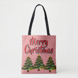 Merry Christmas Tree Candy Cane Fun Holiday Tasche