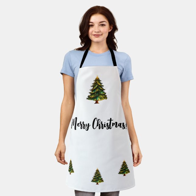 Merry Christmas Tree Cooking Baking Holiday Schürze (Getragen)