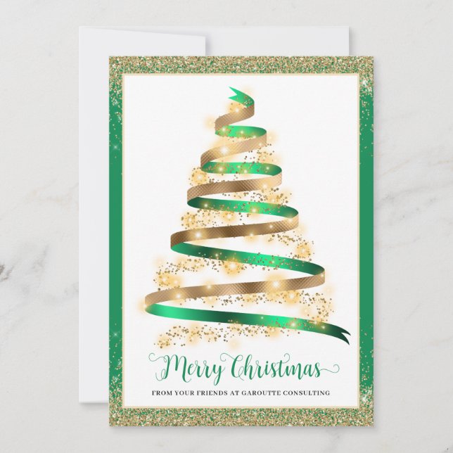 Merry Christmas Tree Corporate Business Logo Card (Vorderseite)
