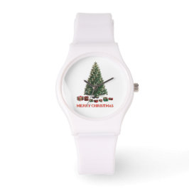 Merry Christmas. Tree (design 1) with gifts Armbanduhr