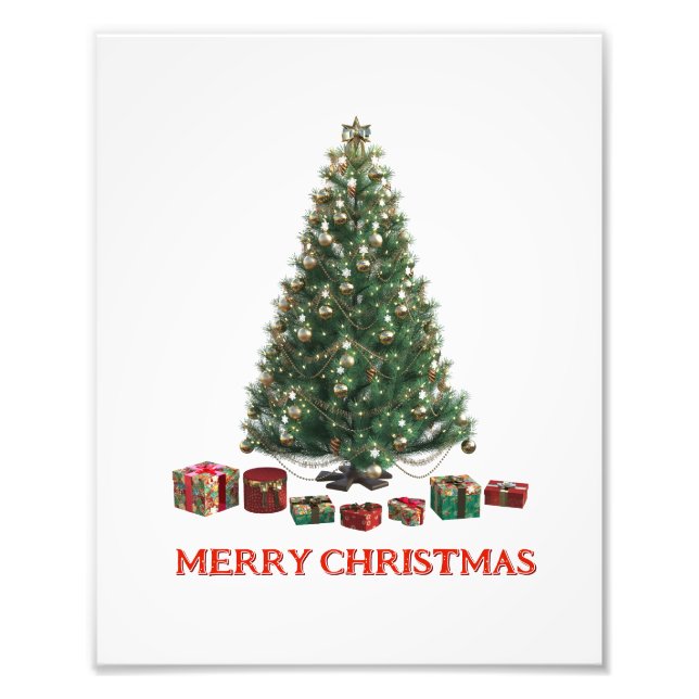 Merry Christmas. Tree (design 1) with gifts Fotodruck (Vorne)