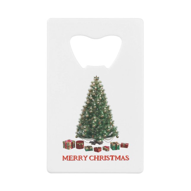 Merry Christmas. Tree (design 1) with gifts Geldbeutel Flaschenöffner (Vorderseite)