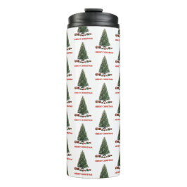 Merry Christmas. Tree (design 1) with gifts Thermosbecher