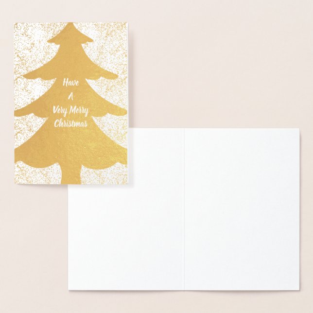 Merry Christmas Tree Gold Confetti Folienkarte (Anzeige)
