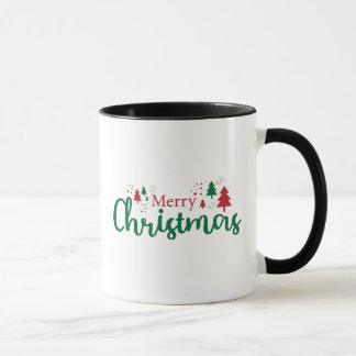 Merry Christmas Tree Holiday Mug, 11 oz Tasse