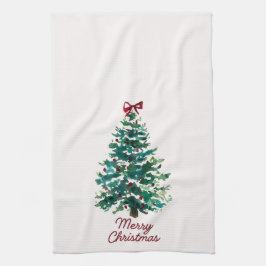 Merry Christmas Tree Kitchen Towel Geschirrtuch