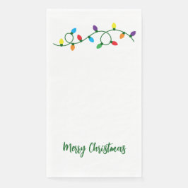 Merry Christmas Tree Lights Paper Guest Towels Serviette