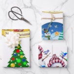 Merry Christmas Tree Snowman  Geschenkpapier Set<br><div class="desc">Santa Snowman Reindeer</div>