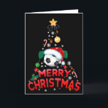 Merry Christmas Tree Soccer Santa Hat 2021 Feiertagskarte<br><div class="desc">A fun holiday greeting for the 2021 Christmas . "Merry Christmas Tree Soccer Santa Hat 2021 " is the message in typographic elements,  you can delete it or change it.</div>