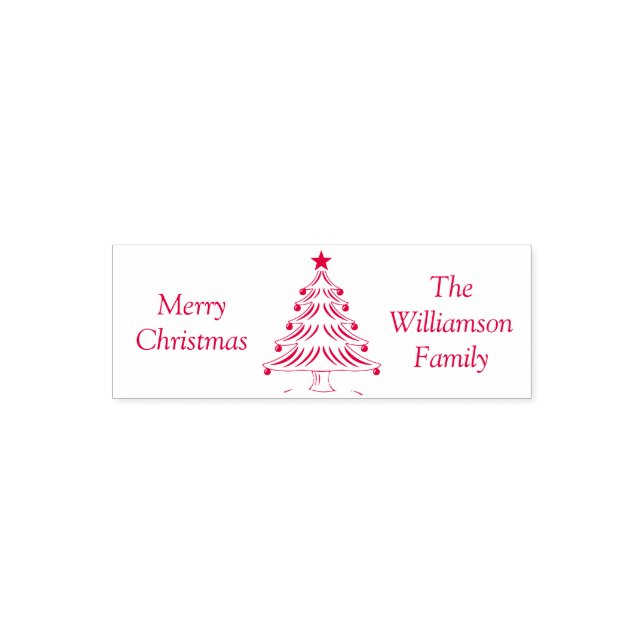 Merry Christmas Tree Star Custom Family Name Wörte Permastempel (Design)