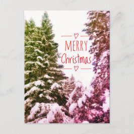 MERRY CHRISTMAS TREES ANTIQUE POSTCARD POSTKARTE